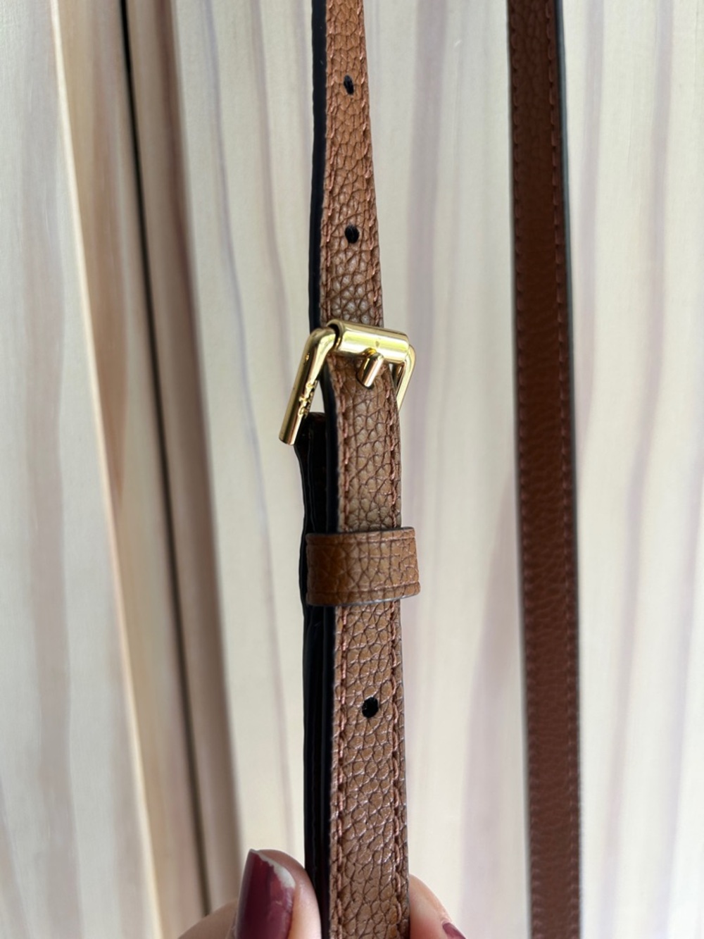 Lauren Ralph Lauren Brown Embossed RL Crossbody Bag - Picture 4 of 6
